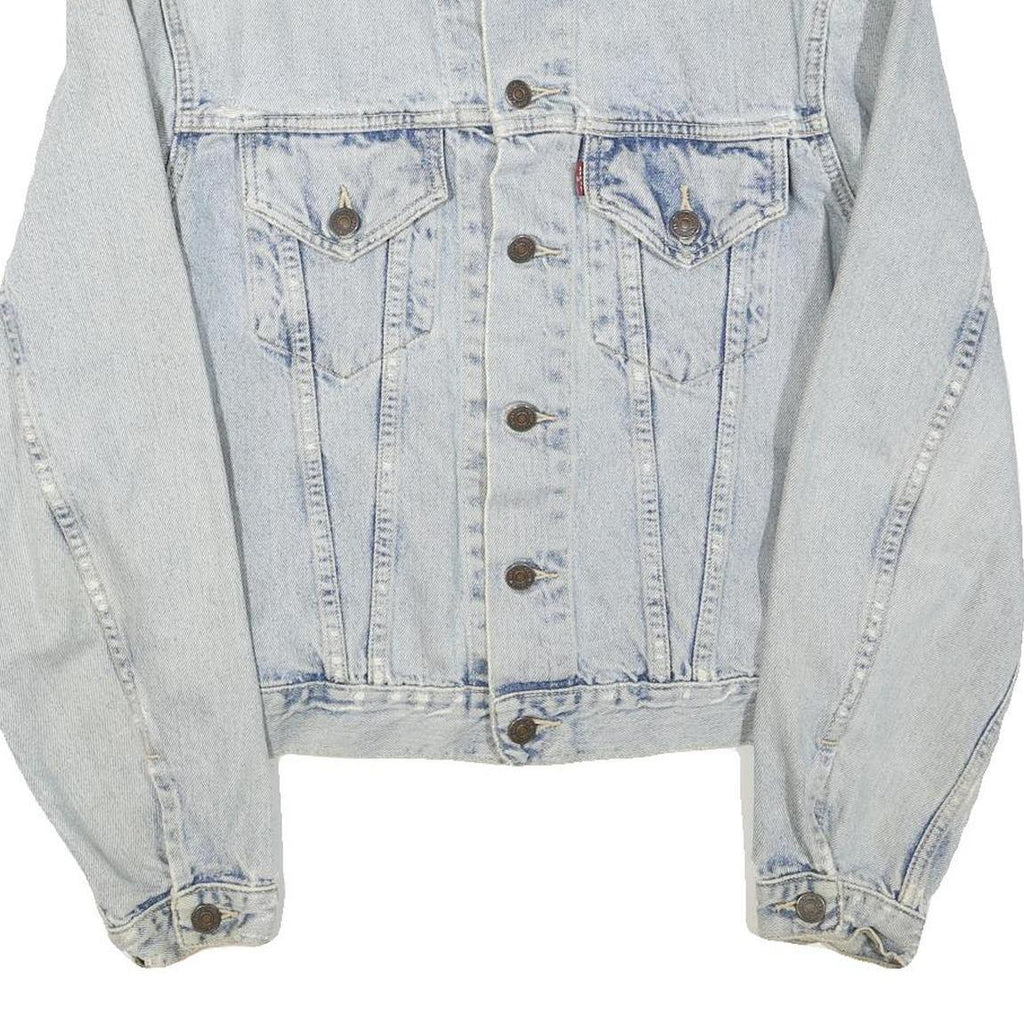 LEVI'S Mens Blue Denim Jacket S Cotton Blend Button Closure Classic Fit