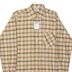 MARSUM Mens Shirt Beige Check Long Sleeve S
