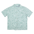 CAMPIA Mens Green Cotton Short Sleeve XL Hawaiian Shirt Tropical Print Casual