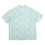 CAMPIA Mens Green Cotton Short Sleeve XL Hawaiian Shirt Tropical Print Casual