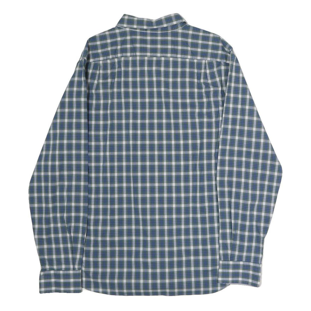 NAUTICA Mens Blue & Green Checked Cotton Shirt XL Classic Long Sleeve