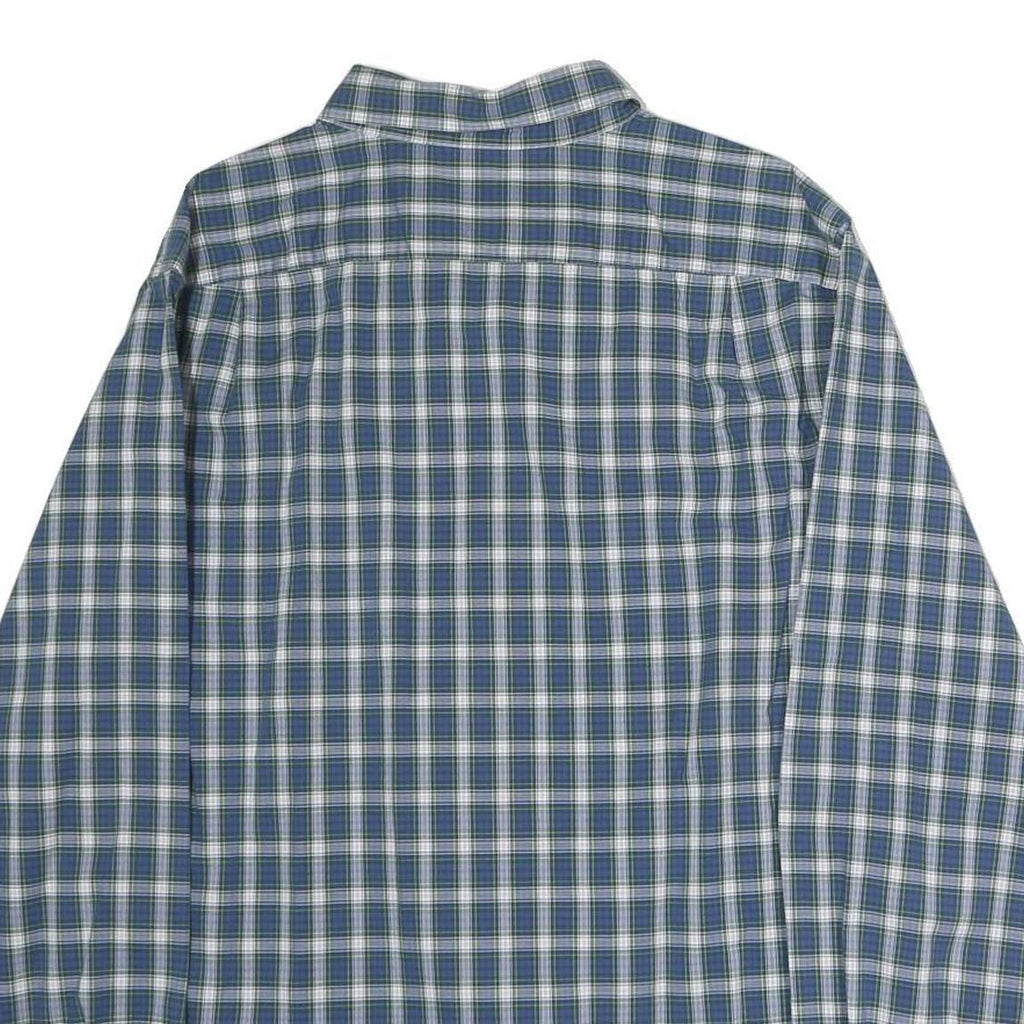 NAUTICA Mens Blue & Green Checked Cotton Shirt XL Classic Long Sleeve