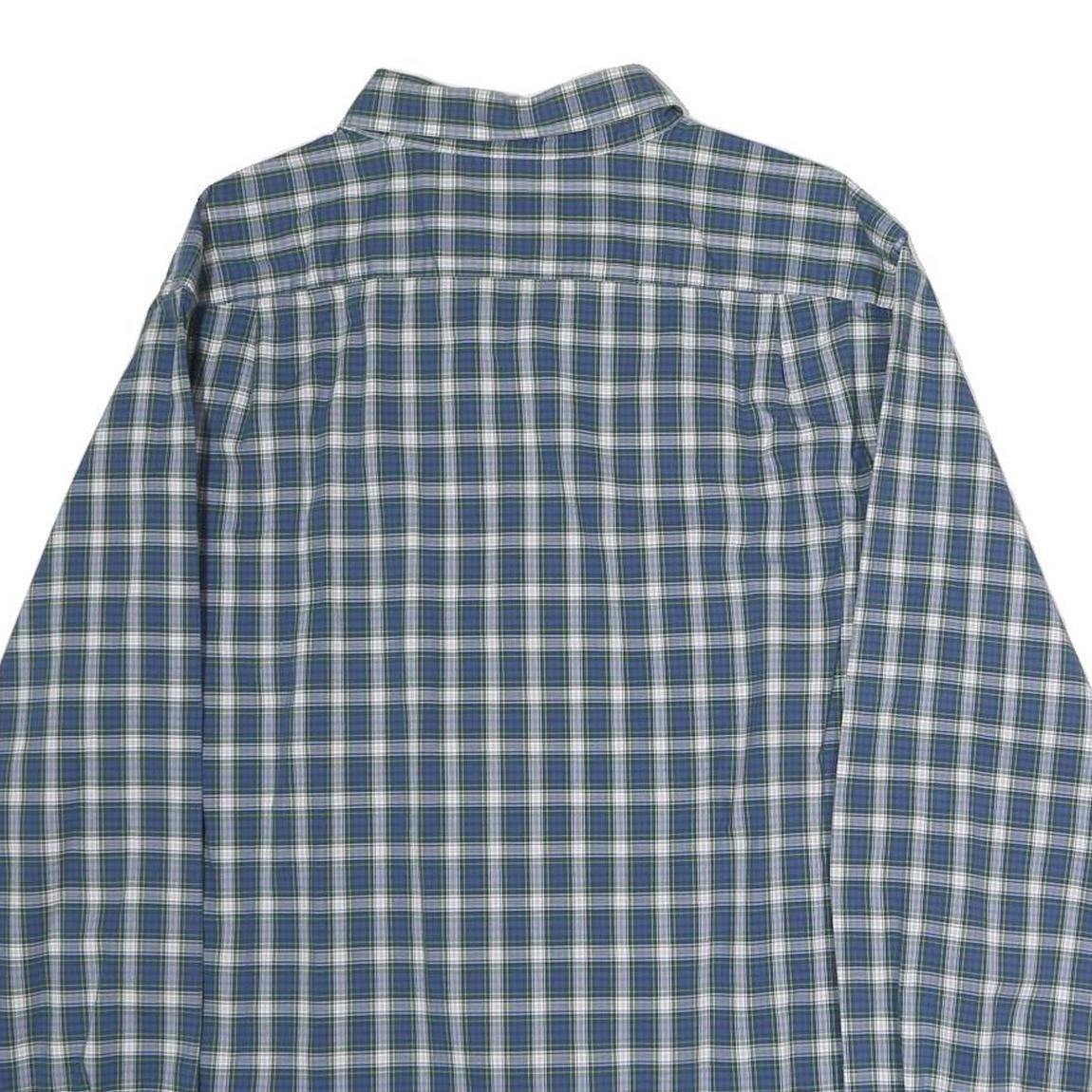 NAUTICA Mens Blue & Green Checked Cotton Shirt XL Classic Long Sleeve