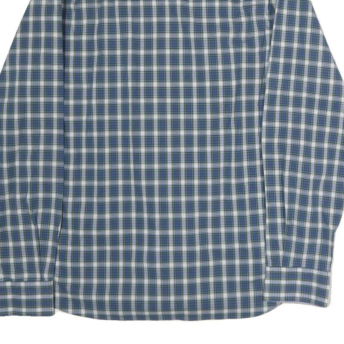 NAUTICA Mens Blue & Green Checked Cotton Shirt XL Classic Long Sleeve