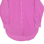 BODEN Womens Pink Cotton Blend Shirt Dress Long Sleeve Knee Length UK 12 Button