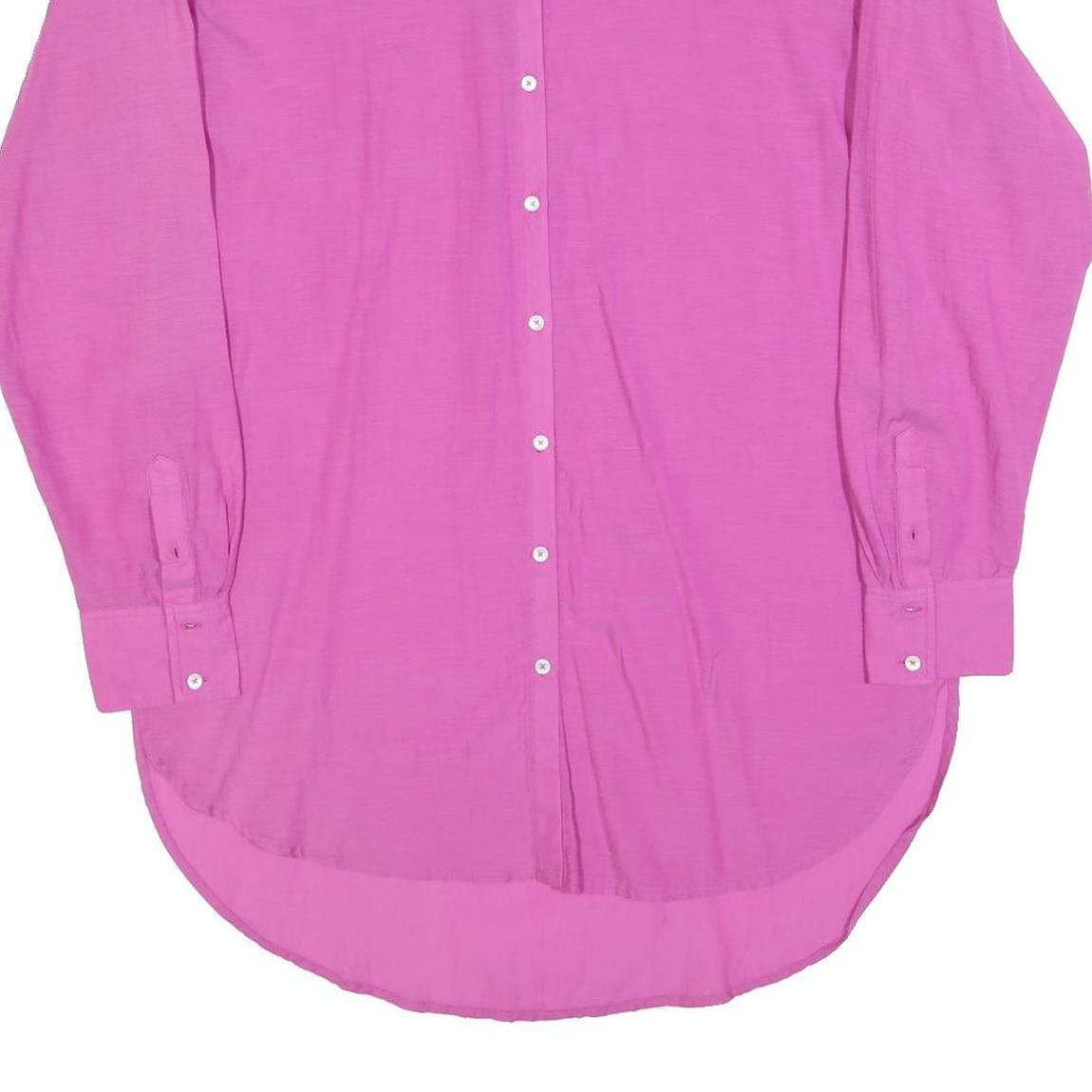 BODEN Womens Pink Cotton Blend Shirt Dress Long Sleeve Knee Length UK 12 Button