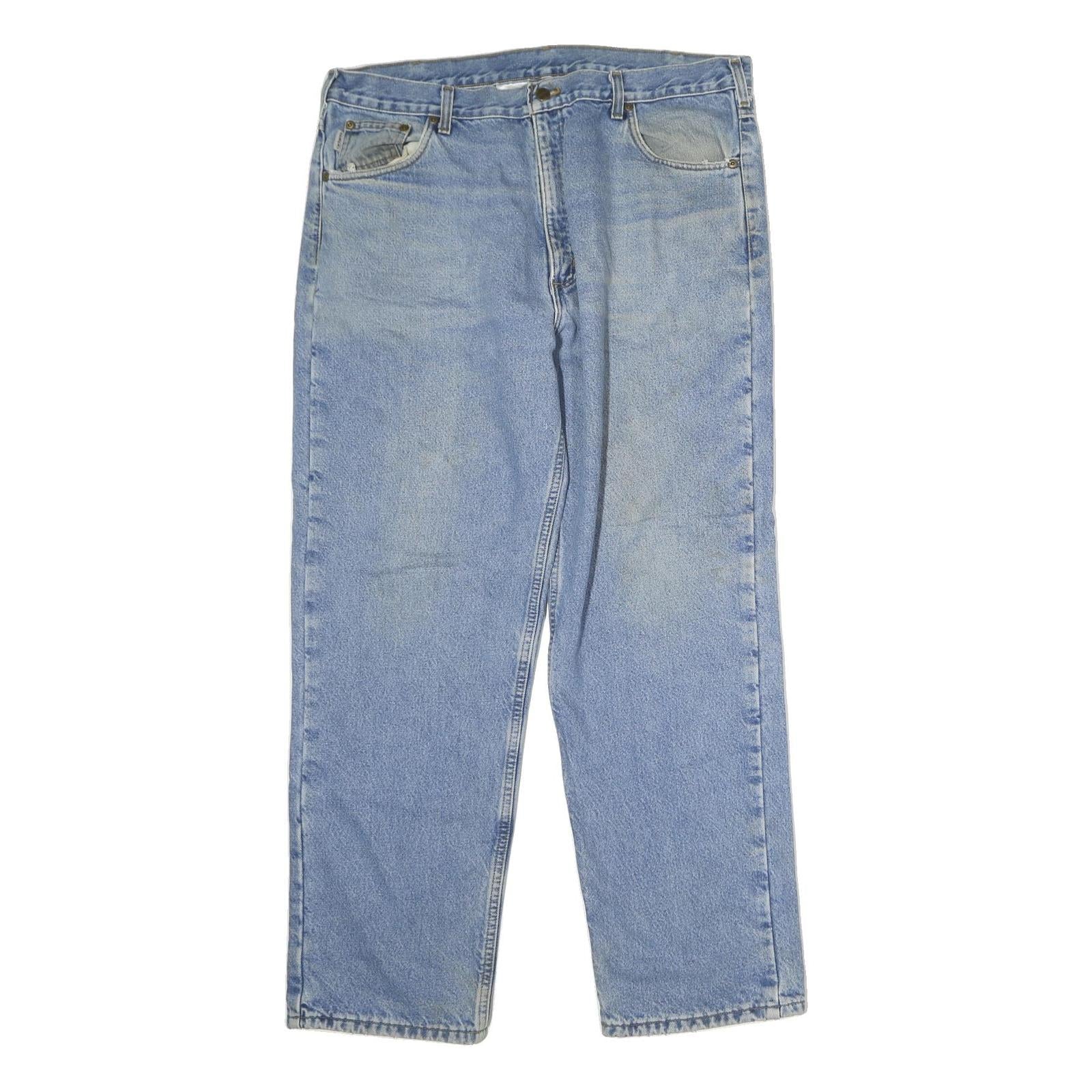 CARHARTT Mens Relaxed Light Blue Denim Jeans W40 L32 Casual Workwear Zip Closure