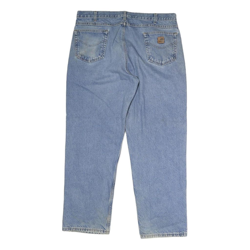 CARHARTT Mens Relaxed Light Blue Denim Jeans W40 L32 Casual Workwear Zip Closure