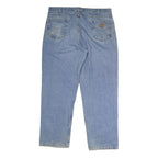 CARHARTT Mens Relaxed Light Blue Denim Jeans W40 L32 Casual Workwear Zip Closure