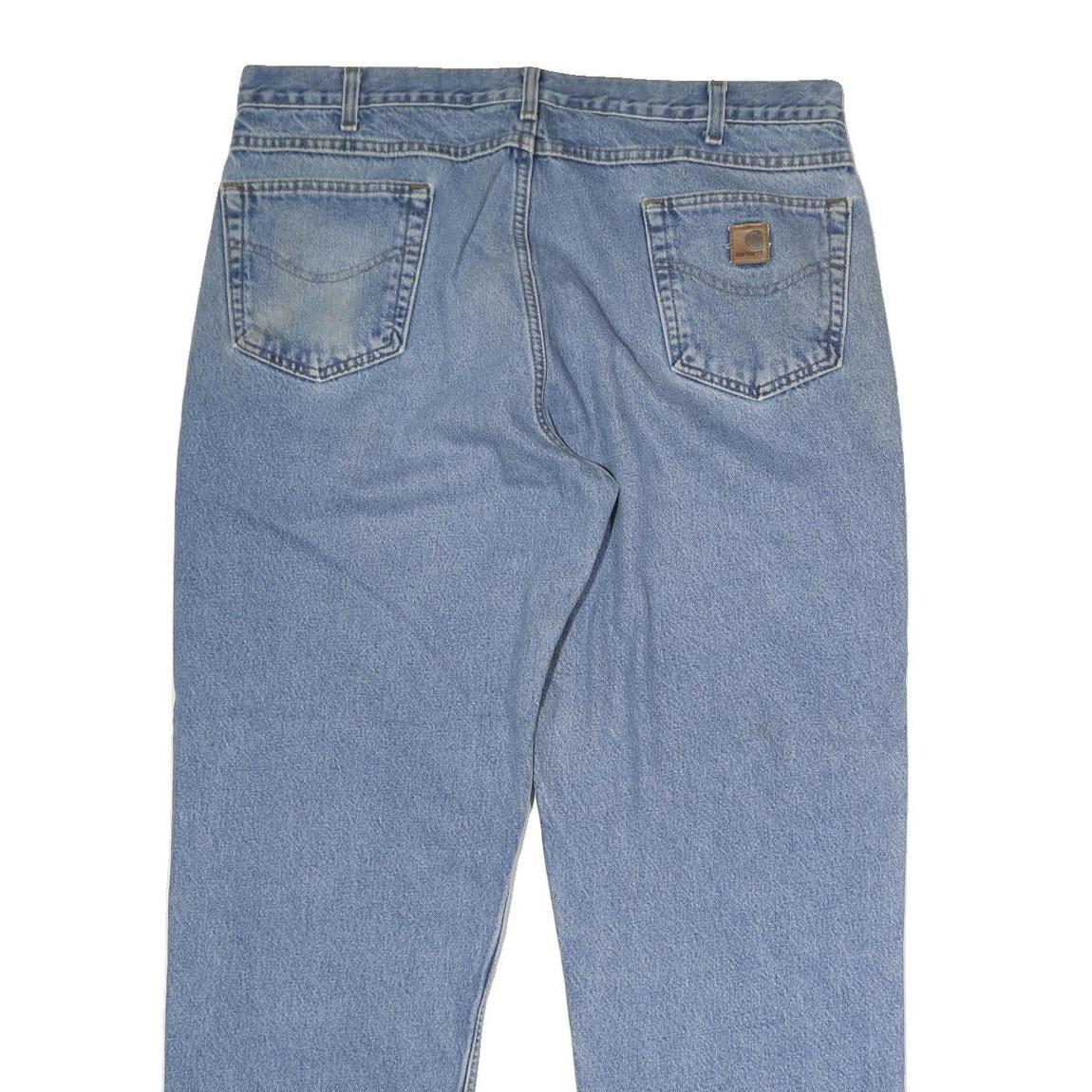 CARHARTT Mens Relaxed Light Blue Denim Jeans W40 L32 Casual Workwear Zip Closure