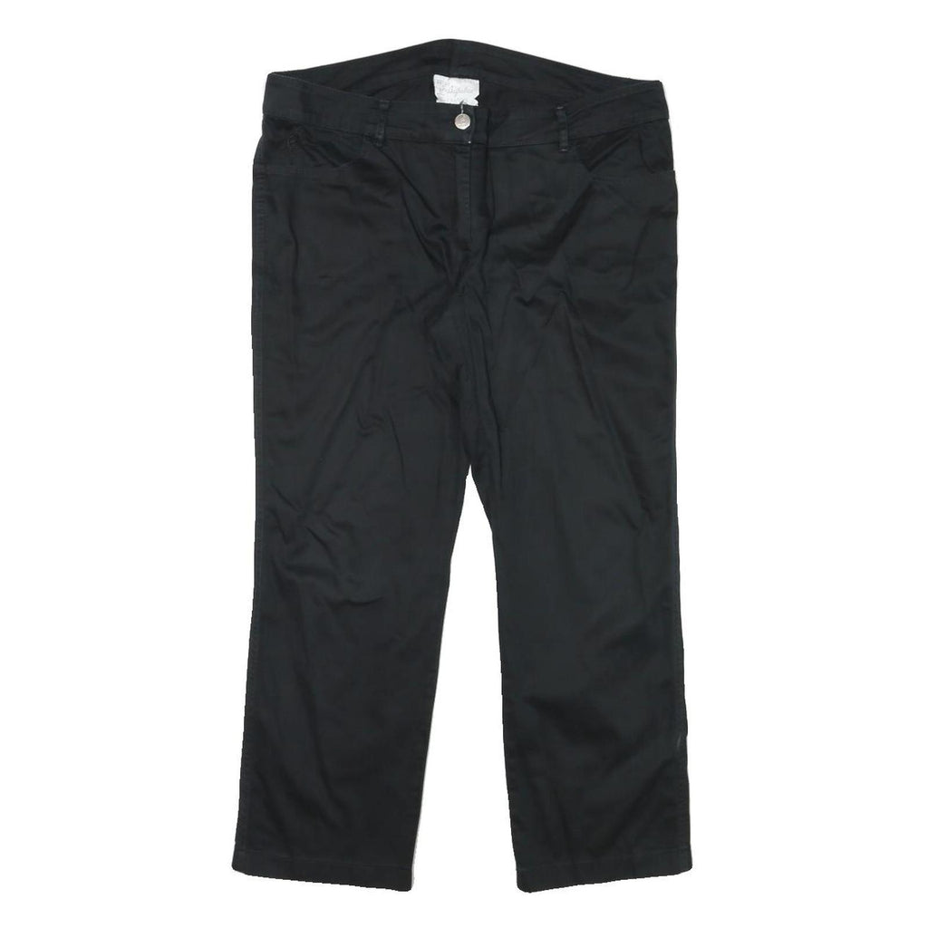 AUSTRALIAN Womens Black Cotton Blend Regular Straight Leg Trousers W33 L25