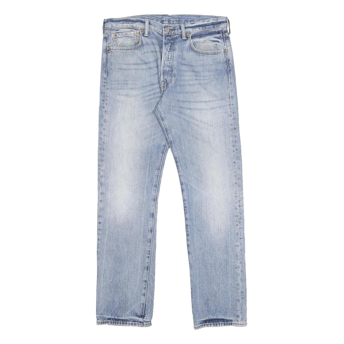 LEVI'S 501 Mens Jeans Blue Regular Straight Denim Medium W33 L32 Classic Style