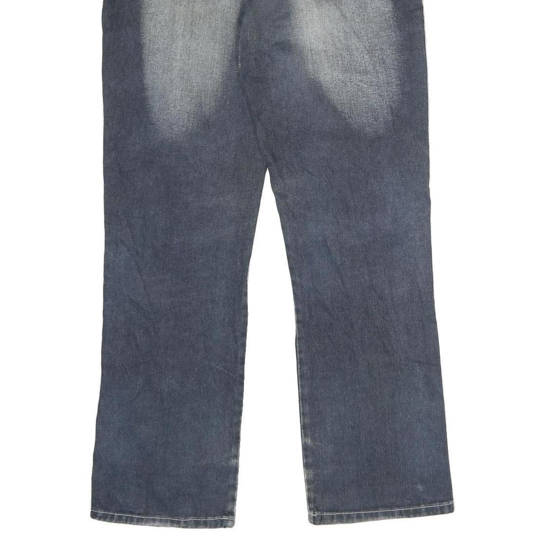 HENG XING Mens Jeans Blue Regular Straight Denim Medium W32 L30 Distressed