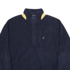NAUTICA Mens Navy & Yellow Plain Pullover Jumper Crew Neck Basic Knit XL Casual