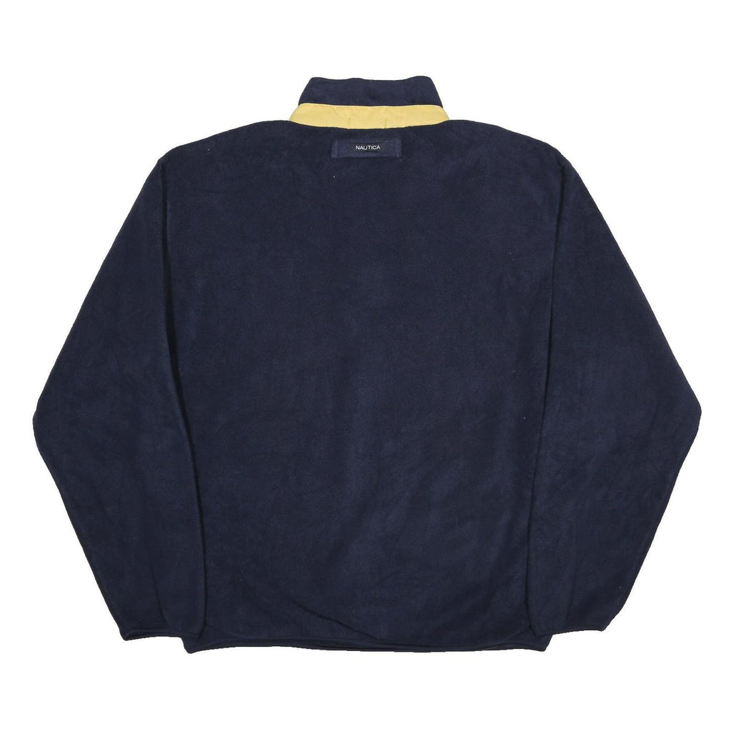 NAUTICA Mens Navy & Yellow Plain Pullover Jumper Crew Neck Basic Knit XL Casual