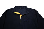NAUTICA Mens Navy & Yellow Plain Pullover Jumper Crew Neck Basic Knit XL Casual