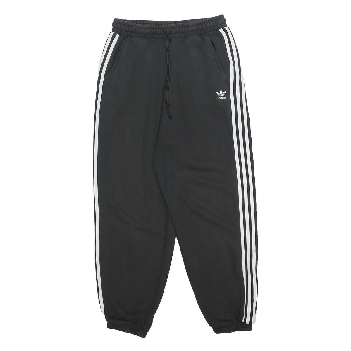 ADIDAS Womens Joggers Black & White Slim Tapered UK 16 W28 L26 Casual Sportswear