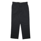 DICKIES Mens Cotton Blend Black Regular Fit Straight Leg Trousers W34 L31