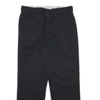DICKIES Mens Cotton Blend Black Regular Fit Straight Leg Trousers W34 L31