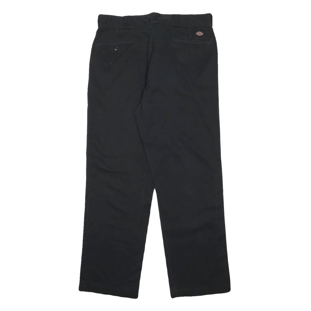 DICKIES Mens Cotton Blend Black Regular Fit Straight Leg Trousers W34 L31