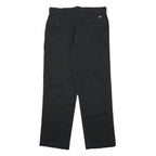 DICKIES Mens Cotton Blend Black Regular Fit Straight Leg Trousers W34 L31