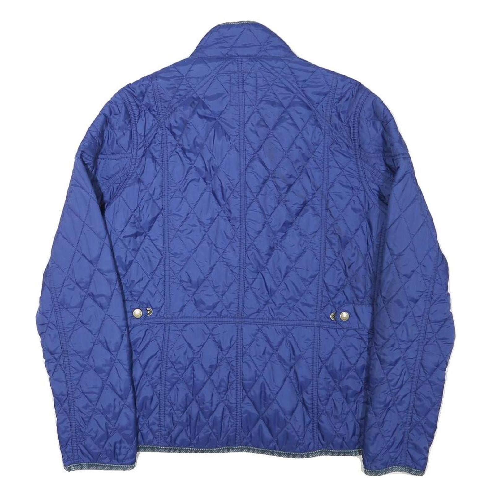 BARBOUR Womens Blue Quilted Jacket XS Polyester Blend Button Closure Classic