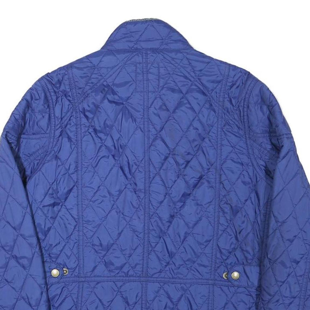 BARBOUR Womens Blue Quilted Jacket XS Polyester Blend Button Closure Classic