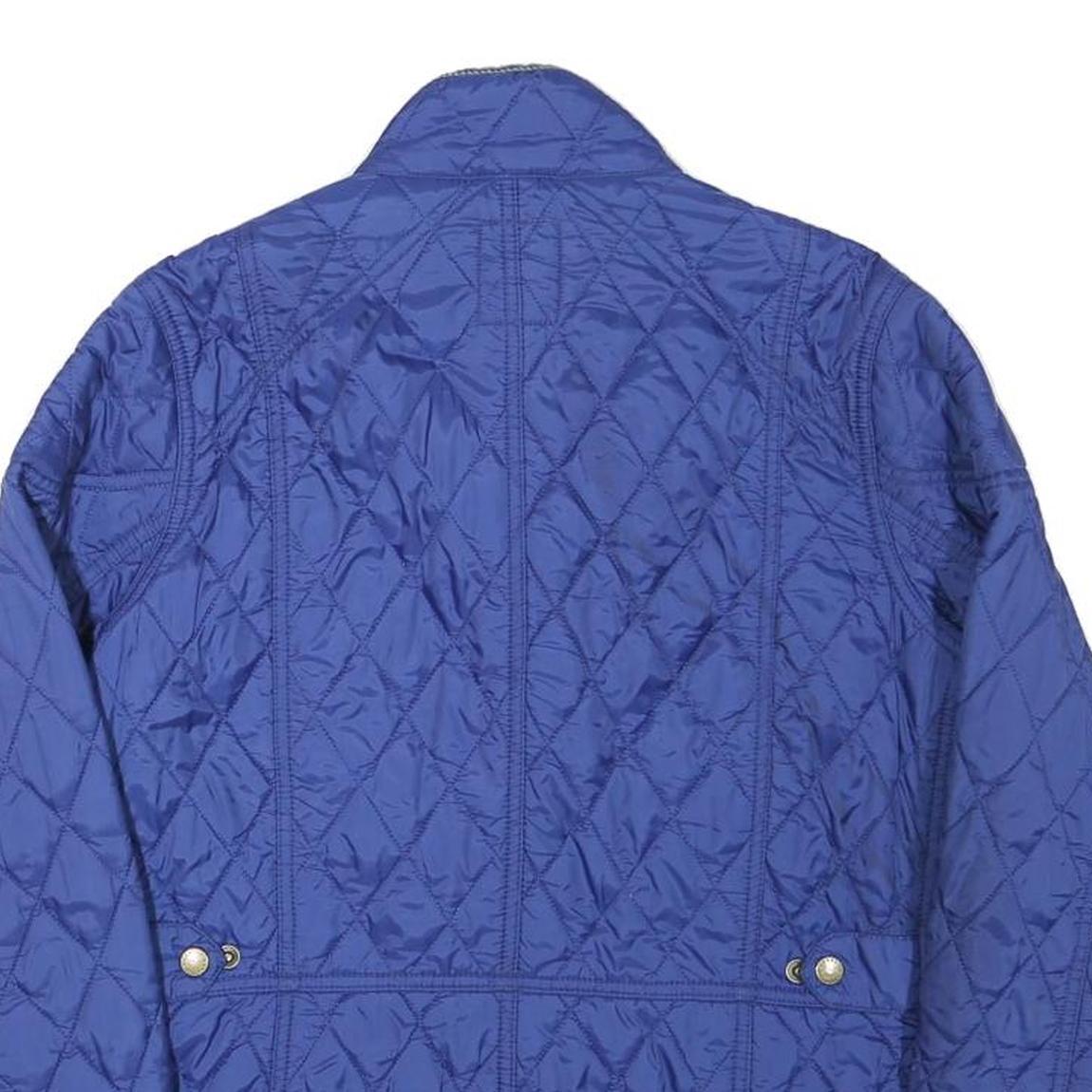 BARBOUR Womens Blue Quilted Jacket XS Polyester Blend Button Closure Classic