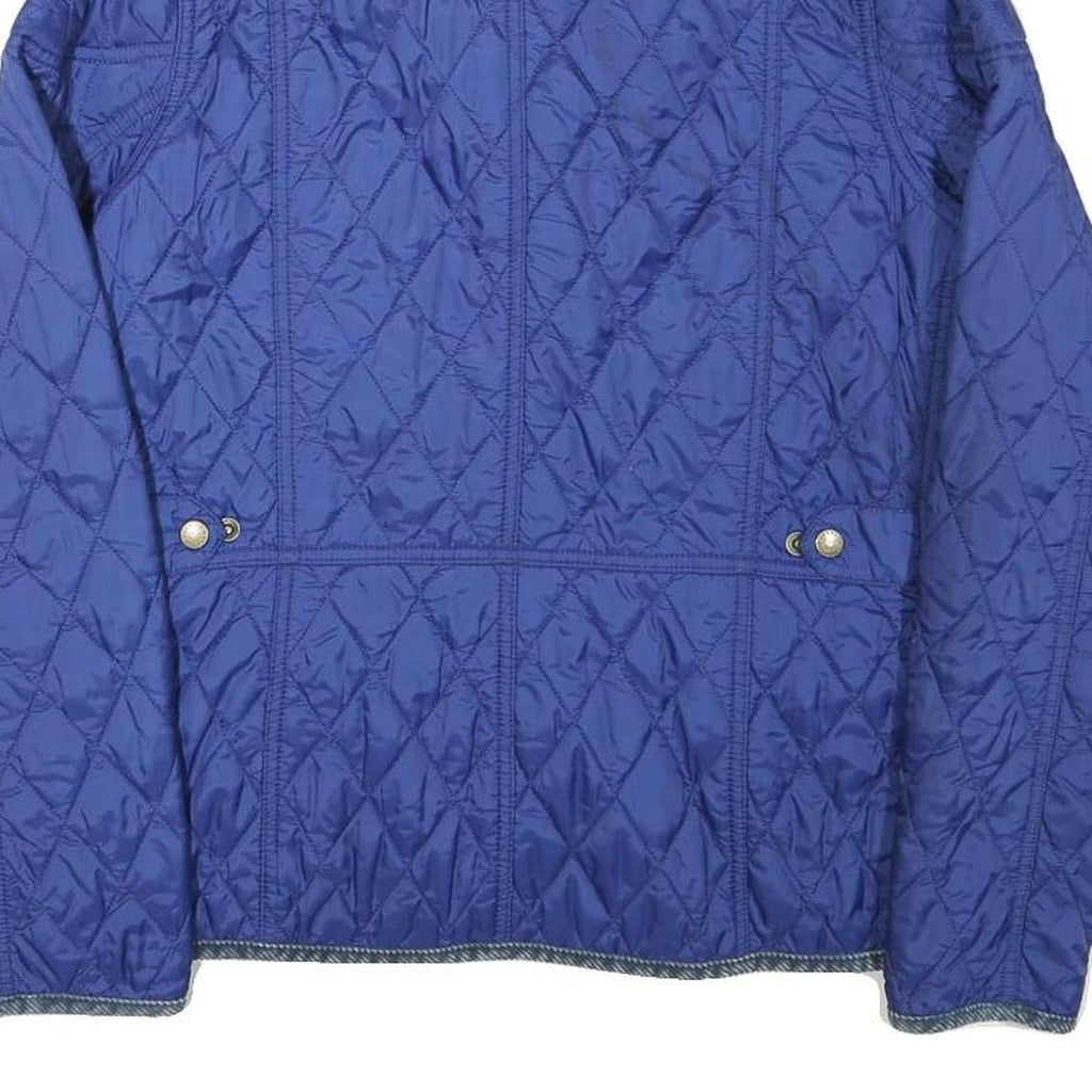 BARBOUR Womens Blue Quilted Jacket XS Polyester Blend Button Closure Classic