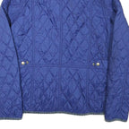 BARBOUR Womens Blue Quilted Jacket XS Polyester Blend Button Closure Classic