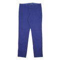 TOMMY HILFIGER Mens Cotton Blend Blue Slim Straight Trousers W34 L32 Classic Zip