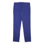 TOMMY HILFIGER Mens Cotton Blend Blue Slim Straight Trousers W34 L32 Classic Zip