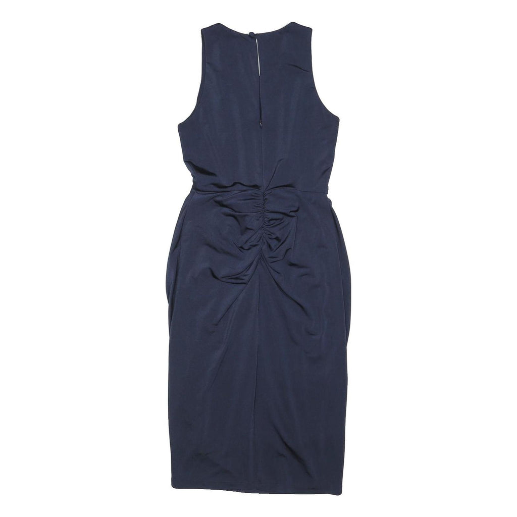 JENNY PACKHAM Womens Navy Blue Sheath Woven Sleeveless Knee Length UK 6 Beaded