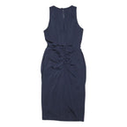 JENNY PACKHAM Womens Navy Blue Sheath Woven Sleeveless Knee Length UK 6 Beaded