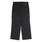 DICKIES Mens Black Polyester Blend Regular Cargo Trousers W34 L32 Workwear