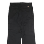 DICKIES Mens Black Polyester Blend Regular Cargo Trousers W34 L32 Workwear