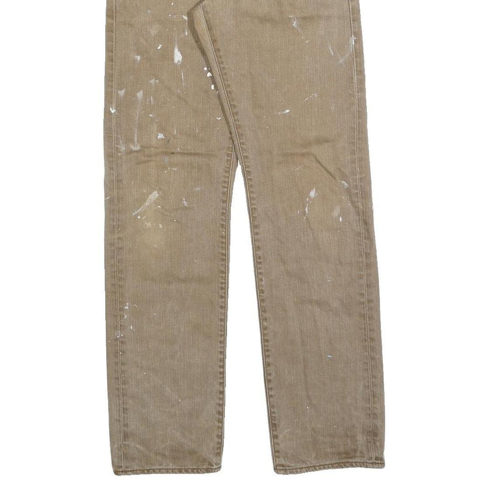 CARHARTT Mens Slim Beige Denim Jeans W29 L32 Paint Splattered Workwear