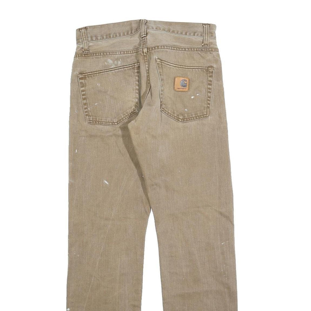 CARHARTT Mens Slim Beige Denim Jeans W29 L32 Paint Splattered Workwear
