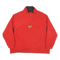 Mens Red & Black Pullover Native American Head Embroidered Crew Neck Basic Knit