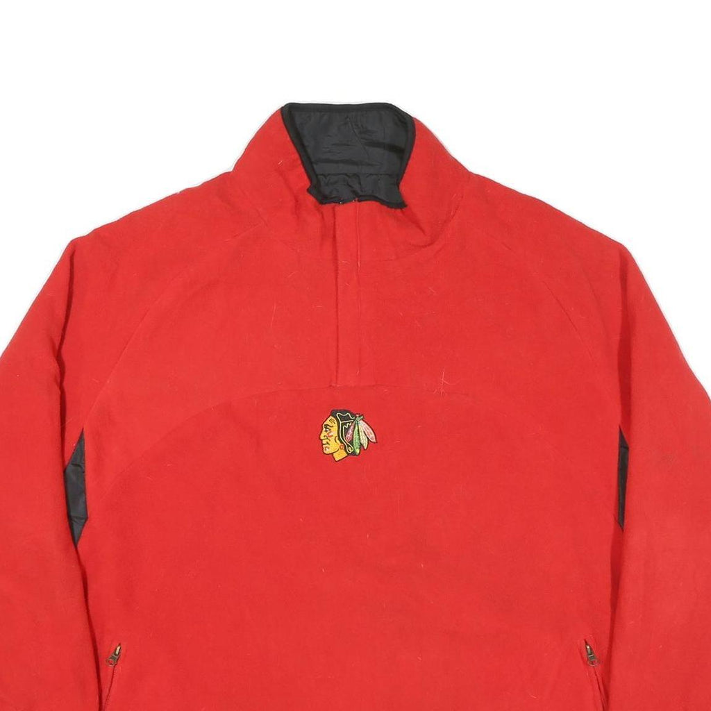 Mens Red & Black Pullover Native American Head Embroidered Crew Neck Basic Knit