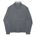 TOMMY HILFIGER Mens Grey Zip Jacket 2XL Cotton Blend Classic Casual Full Zip