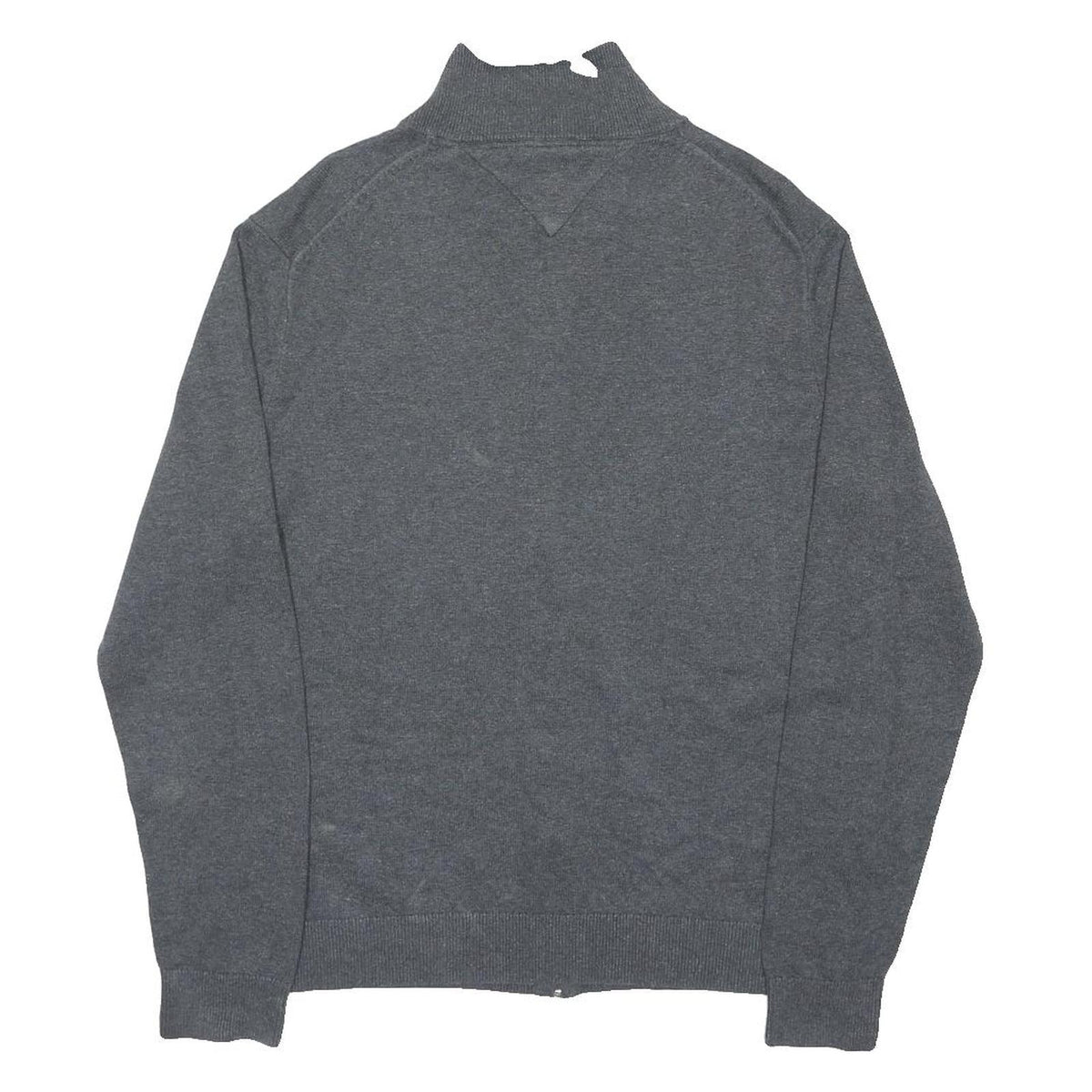 TOMMY HILFIGER Mens Grey Zip Jacket 2XL Cotton Blend Classic Casual Full Zip