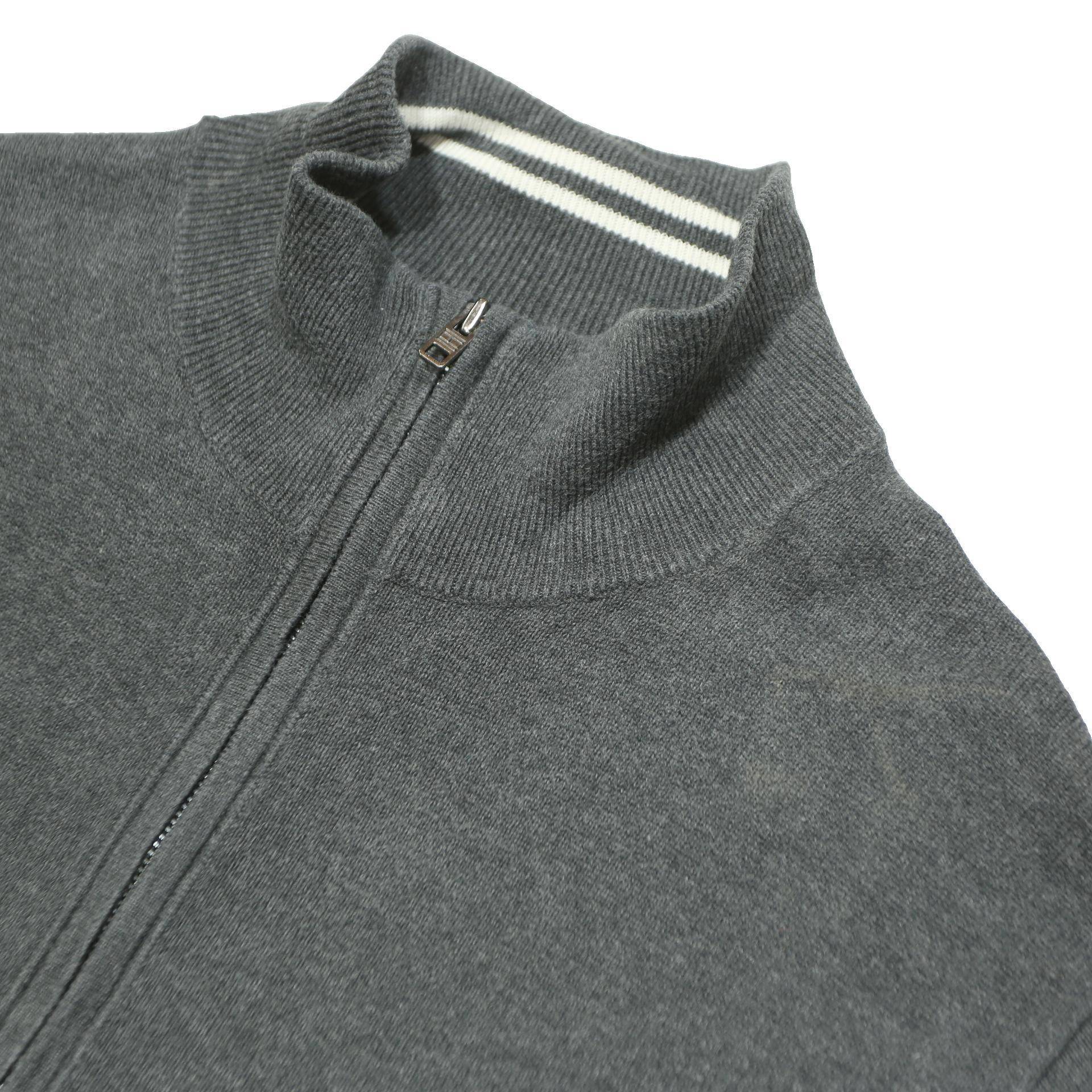 TOMMY HILFIGER Mens Grey Zip Jacket 2XL Cotton Blend Classic Casual Full Zip