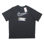 NIKE Womens Black Graphic T-Shirt L Short Sleeve Crew Neck Just Do It