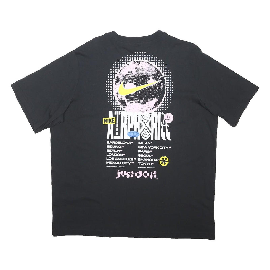 NIKE Womens Black Graphic T-Shirt L Short Sleeve Crew Neck Just Do It
