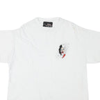 DISNEY Mens White Graphic T-Shirt L Short Sleeve Crew Neck Cotton Blend