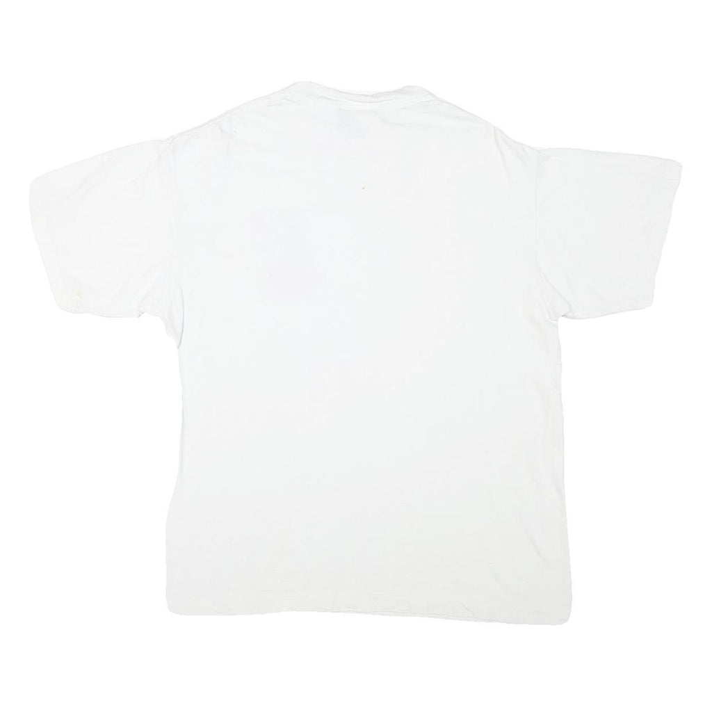 DISNEY Mens White Graphic T-Shirt L Short Sleeve Crew Neck Cotton Blend
