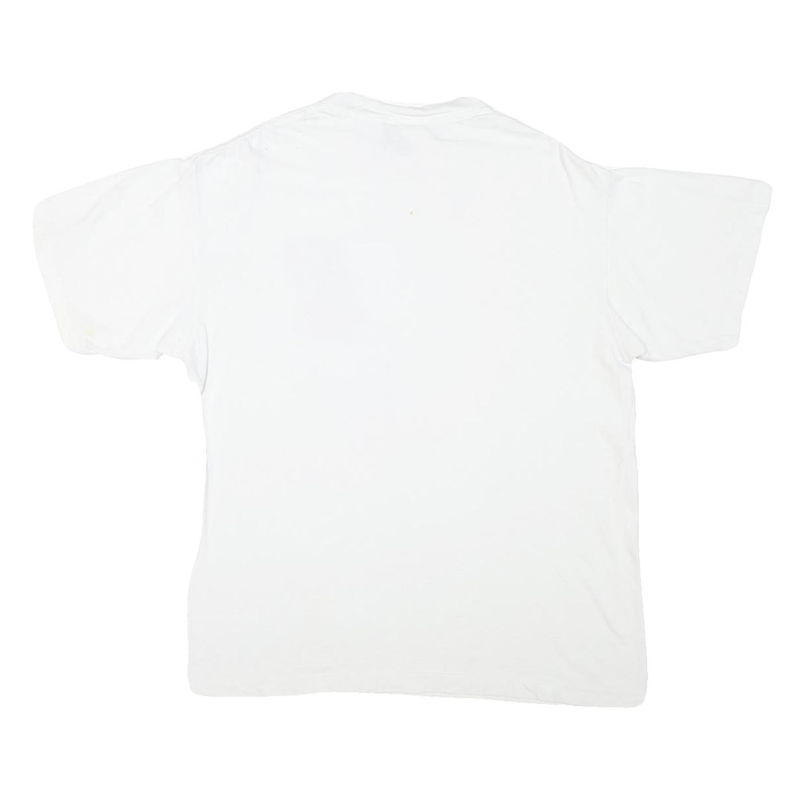 DISNEY Mens White Graphic T-Shirt L Short Sleeve Crew Neck Cotton Blend