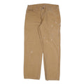 DICKIES Mens Relaxed Jeans Beige Cotton Blend W36 L32 Workwear Zip Closure