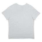 NIKE Mens Grey L Cotton Blend V-Neck Short Sleeve T-Shirt Swoosh Logo Casual